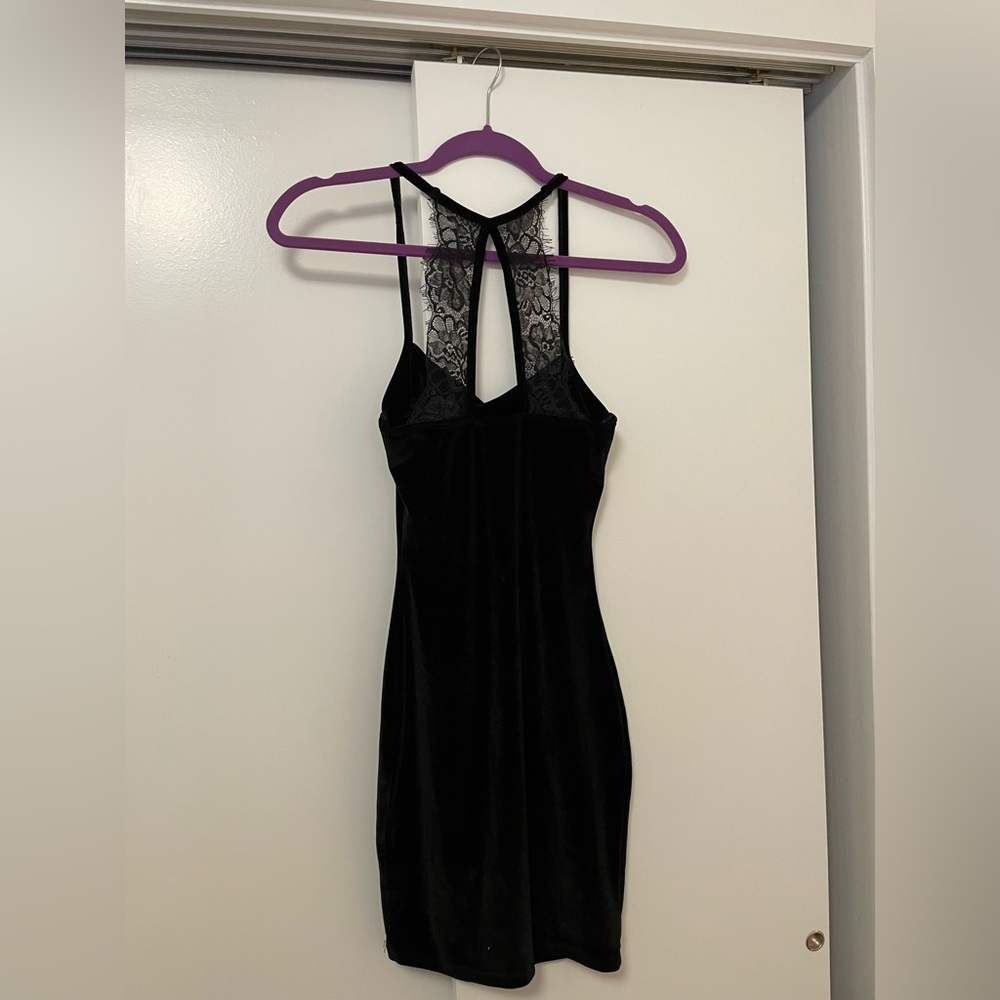 Black velvet dress
